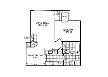 One Bedroom Floor Plan