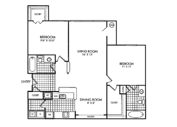 Two Bedroom Floor Plan