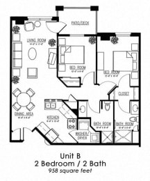  Floor Plan Two Bedroom