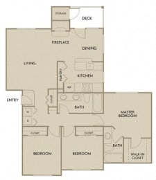  Floor Plan THREE BEDROOM