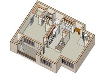 Floor Plan 1x1