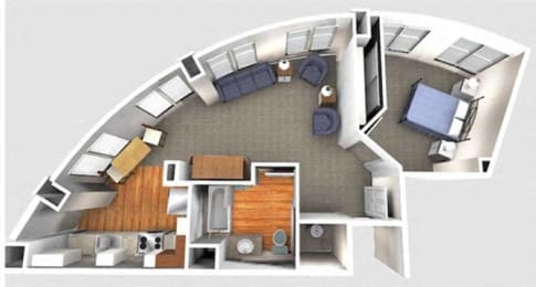 Floor Plan  1 Bedroom 1B