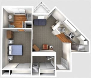Floor Plan  1 Bedroom 1C