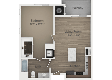 1 Bedroom 1 Bathroom Apartment