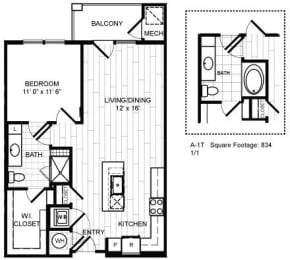 Floor Plan  1 Bedroom Woodbridge VA Apartments