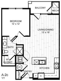 Floor Plan  1 Bedroom Woodbridge VA Apartments
