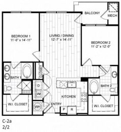 Floor Plan  Great 2 Bedroom Woodbridge VA Apartments