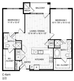 Floor Plan  Modern 2 Bedroom Woodbridge VA Apartments