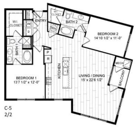 Floor Plan  Spacious 2 Bedroom Woodbridge VA Apartments