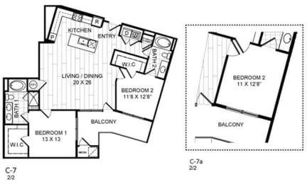Floor Plan  Best 2 Bedroom Woodbridge VA Apartments