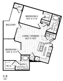 Floor Plan  Modern 2 Bedroom Woodbridge VA Apartments