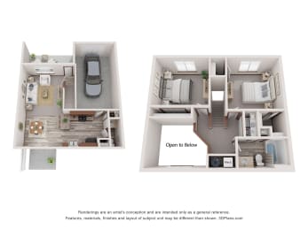  Floor Plan 2 Bedrooms, 1.5 Bathrooms