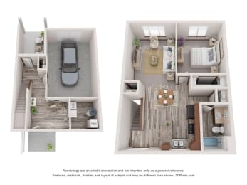  Floor Plan 1 Bedroom, 1 Bathroom