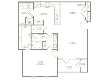 1 bed 1 bath at Annandale Apartment Homes, Murfreesboro, 37128