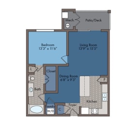 Bastille Floor Plan at Abberly Square Apartment Homes, Waldorf, MD, 20601