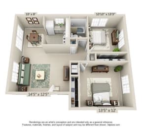  Floor Plan 2 Bed
