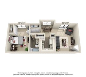  Floor Plan 1 Bedroom