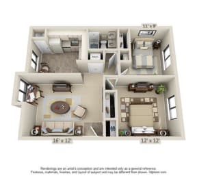  Floor Plan 2 Bedroom