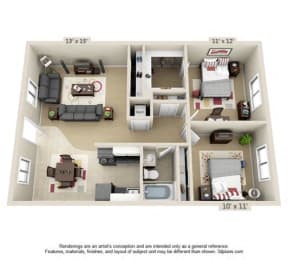  Floor Plan 2 bedroom