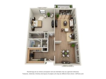  Floor Plan 1  Bed 1 Bath F