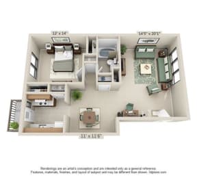  Floor Plan 1 Bed