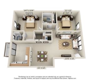  Floor Plan 2 Bed
