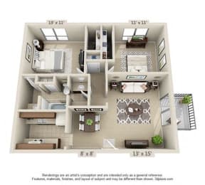 Floor Plan 2 Bedroom