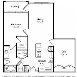  Floor Plan Walwick - One Bedroom w-Office