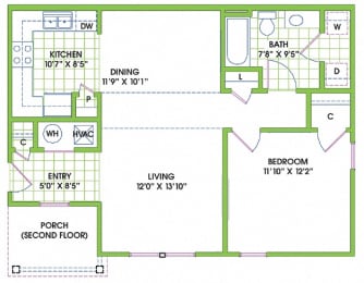 Floor Plan  Greenlaw 1 Bedroom Flat