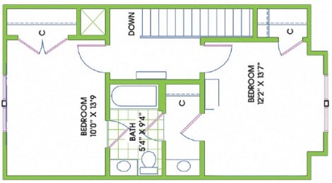 Floor Plan  Greenlaw 2 Bedroom Flat