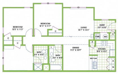 Floor Plan  Greenlaw 3 Bedroom Flat