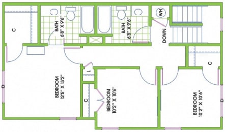 Floor Plan  Greenlaw 3 Bedroom Townhouse
