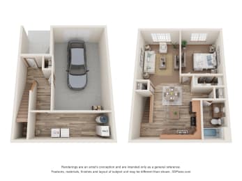  Floor Plan 1 Bedroom, 1 Bathroom