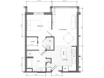 1BR Standard Floor Plan| Merc