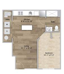 Floor Plan  1 Bedroom - First Floor - ADA Modified Style 105