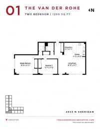 Group Fox - The Van Der Rohe - Two Bedroom Floor Plan s