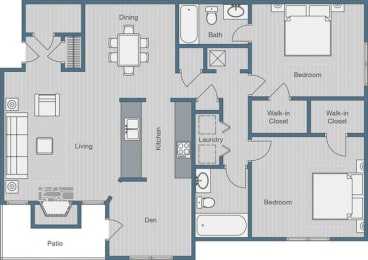 Hardy Floor Plan at SoCO Apartments at Vinings, Smyrna, GA