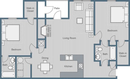 Paces Floor Plan at SoCO Apartments at Vinings, Smyrna, 30080