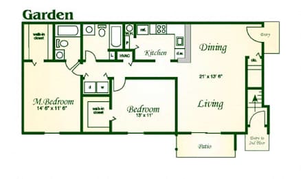  Floor Plan Juliette - 2 Bed, 2 Bath Apartment