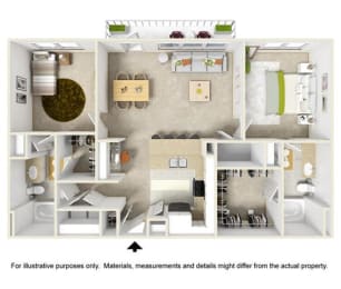 2 bed 2 bath The Cobblestone Floor Plan at Highline Urban Lofts, Texas, 77429
