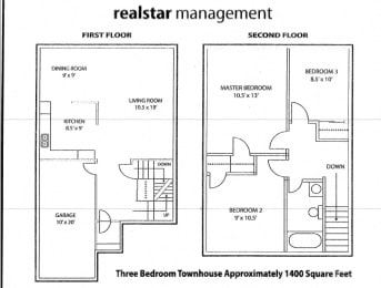 Floor Plan  Floor plan of 3, 2 bath with garage at Tamarack Woods in Barrie, ON