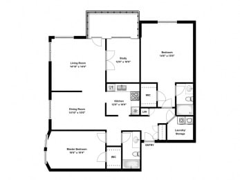 2 bed, 2 bath, generous apartments with ample storage