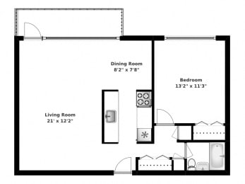1 bed, 1 bath, open concept suites with balcony view at 300 St. Clair Avenue West in Toronto, ON