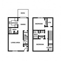 Two Bed/1.5 Bath Townhouse at Ventana at The Lake, Hendersonville, TN 37075.