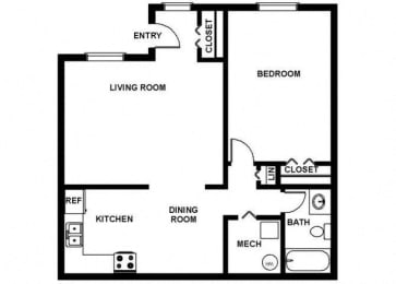  Floor Plan 1 Bedroom Garden