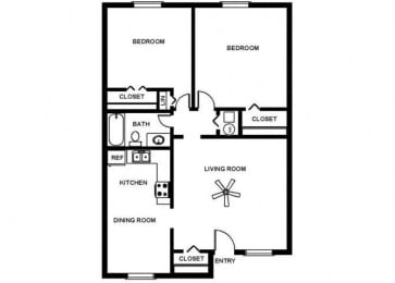  Floor Plan 2 Bedroom Garden