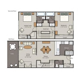 B3 floorplan at West Wind Landing, Savannah, GA, 31410