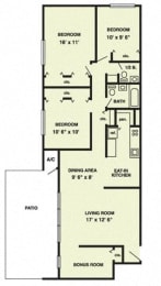 C3 Floor Plan at The Palms, Charleston, SC, 29407