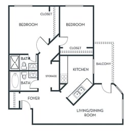 Floor Plan 2 BEDROOM (B1)