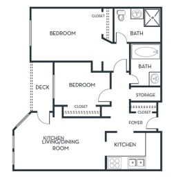  Floor Plan 2 BEDROOM (B3)